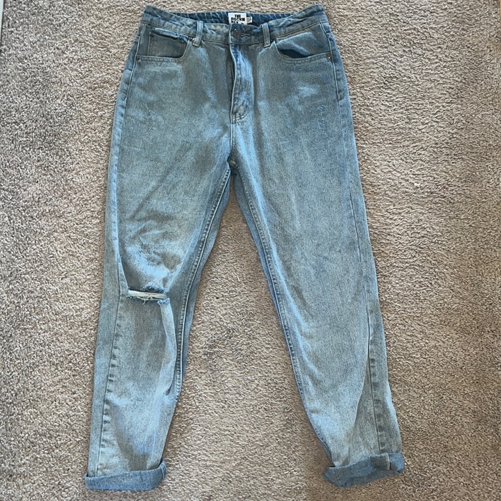 Light wash straight leg jeans